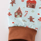 Blue christmas gingerbread boy pants set