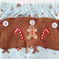 Blue christmas gingerbread boy pants set