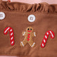 Pink christmas gingerbread girl ruffle zip romper