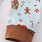 Blue christmas gingerbread boy zip romper