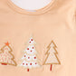 Khaki christmas tree applique girl set