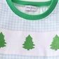 Green christmas tree applique boy pants set