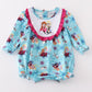 Blue princess embroidery ruffle bubble