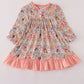 Princess floral print ruffle gown