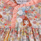 Princess floral print ruffle gown