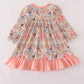 Princess floral print ruffle gown