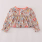 Princess floral print ruffle gown