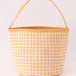 Pumpkin applique checkered candy bucket