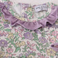 Purple floral print ruffle bloomer set