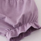Purple floral print ruffle bloomer set