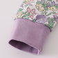 Purple floral print ruffle romper