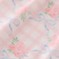 Pink floral print ruffle bow pants set