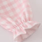 Pink floral print ruffle bow bubble