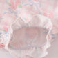 Pink floral print ruffle bow bubble