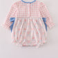 Pink floral print ruffle bow bubble