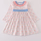 Pink floral print ruffle dress