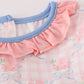 Pink floral print ruffle dress