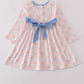 Pink floral print ruffle dress