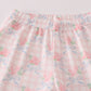 Pink floral print ruffle pajamas set
