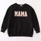 Black MAMA applique women sweatshirt