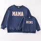 Navy MAMA&MINI applique fleece mom&me sweatshirt