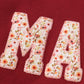 Maroon MAMA&MINI applique fleece mom&me sweatshirt