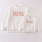 White MAMA&MINI applique fleece mom&me sweatshirt