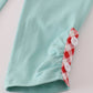 Red farm smocked ruffle pants set