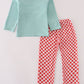 Red farm smocked pants set