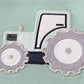Blue excavator applique top