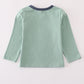 Blue excavator applique top