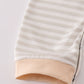 Cream excavator applique stripe romper