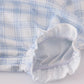 Blue farm embroidery plaid ruffle bubble