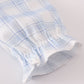 Blue farm embroidery plaid ruffle bubble