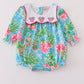 Green floral character applique bubble