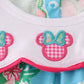 Green floral character applique bubble