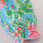 Green floral character applique bubble