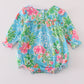 Green floral character applique bubble