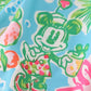Green floral character applique dress