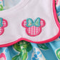 Green floral character applique bloomer set