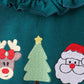 Green christmas santa claus embroidery ruffle pants set