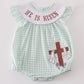 Easter he is risen embroidery girl bubble