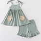 Sage sand dollar embroidery girl set