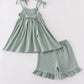 Sage sand dollar embroidery girl set