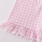 Pink easter cross embroidery smocked girl set