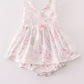 Pink Blush Meadow smocked girl bubble