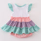 Multicolored tiered girl bubble