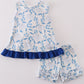 Blue Porcelain Petals print girl set