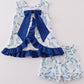 Blue Porcelain Petals print girl set