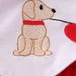 Red valentine's day puppy embroidery girl dress